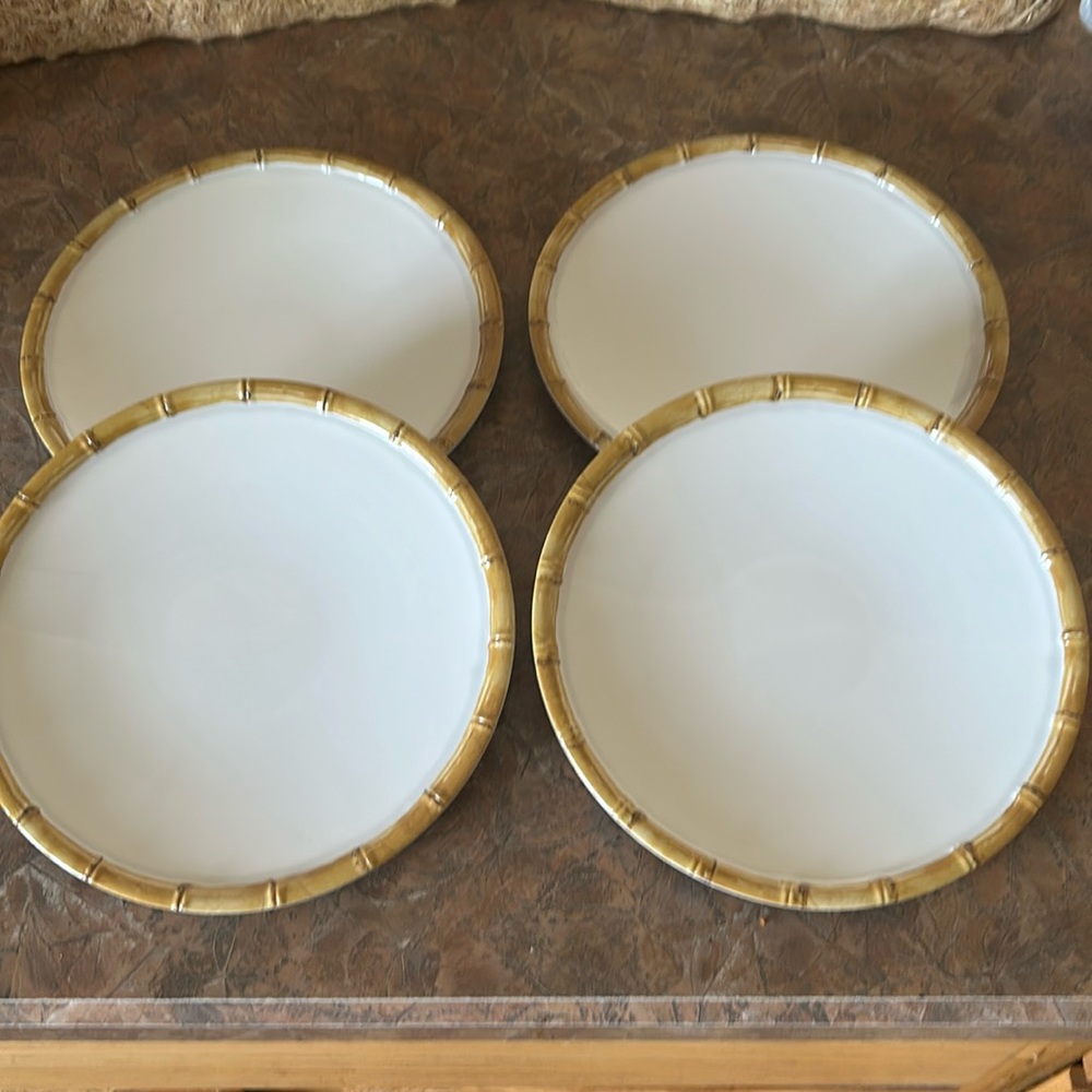 Providence Set Of Four Bamboo Designed 100% Melamine Salad Plates